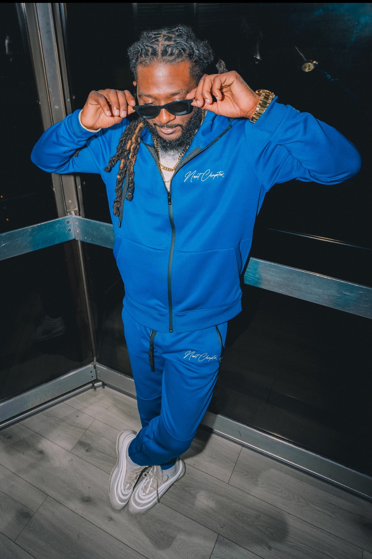 Track Tech Zip Up Set. Nipsey Blue.