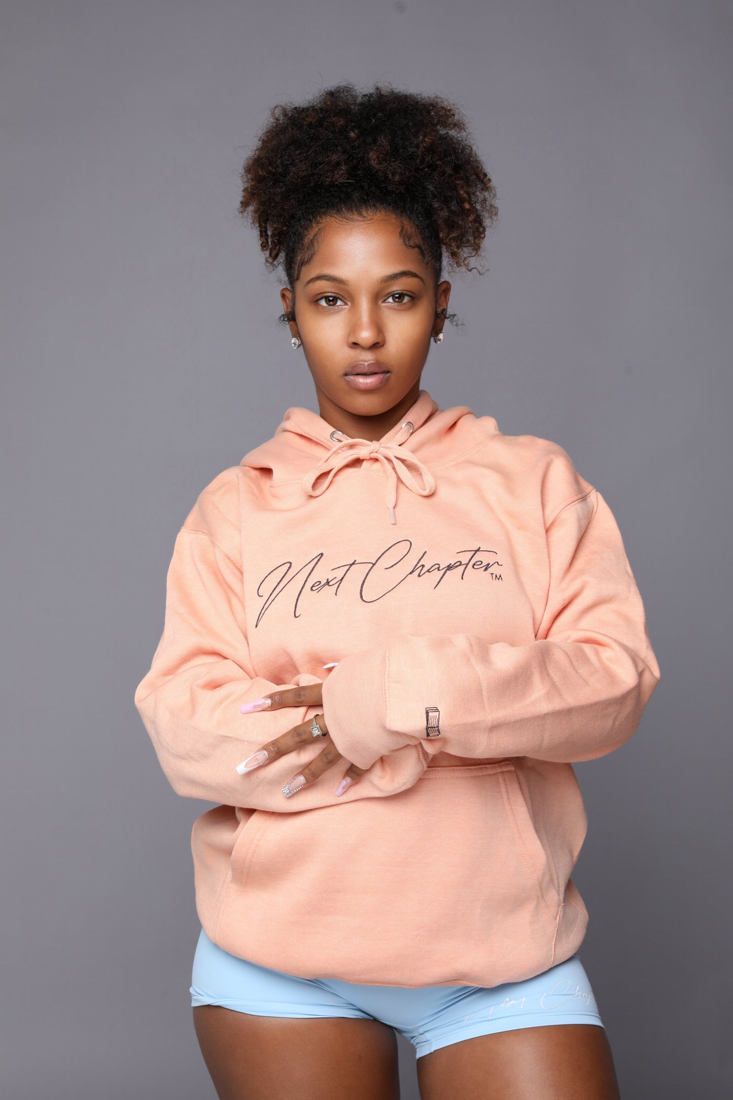 Heavy Blend Fleece Hoodie Peach.