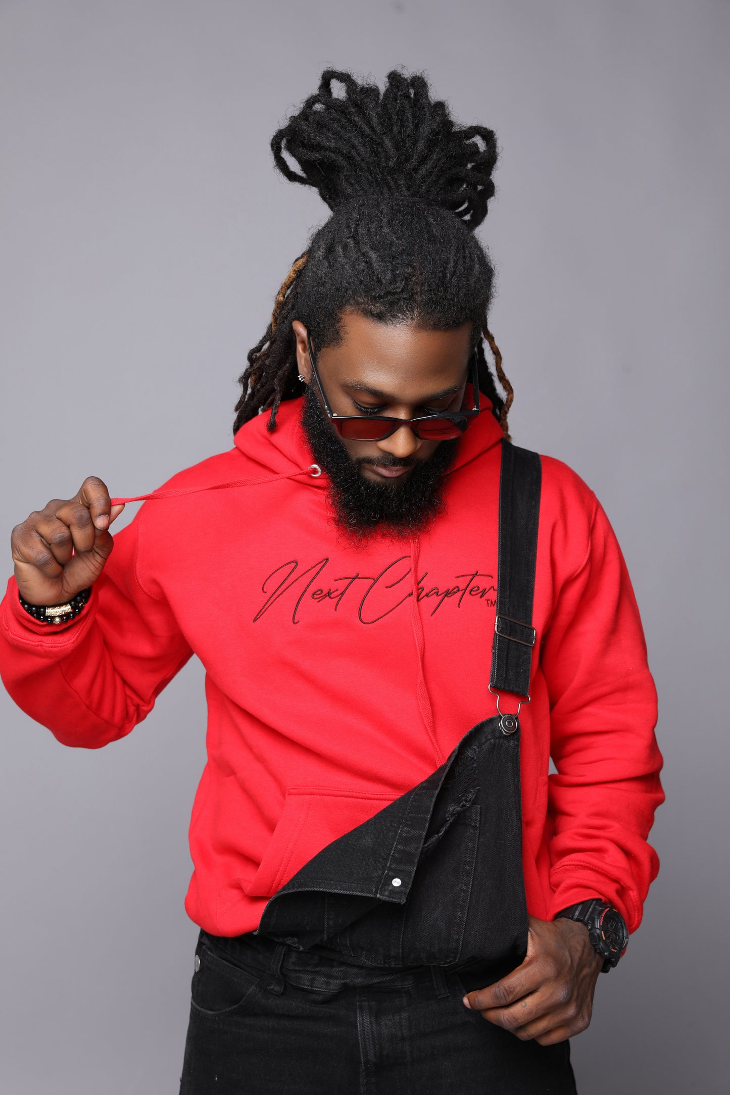Heavy Blend Fleece Hoodie Red & Black