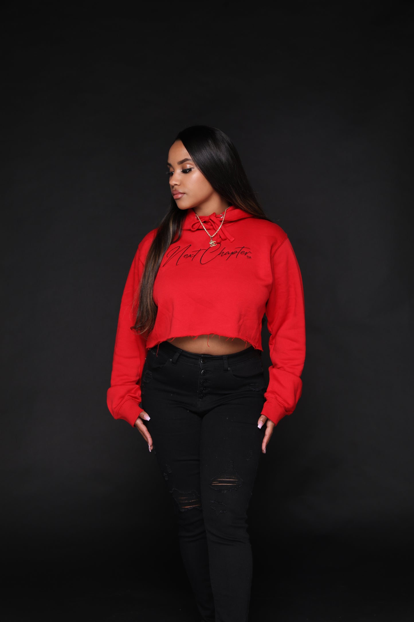 Crop Top Fleece "Cherry Red"
