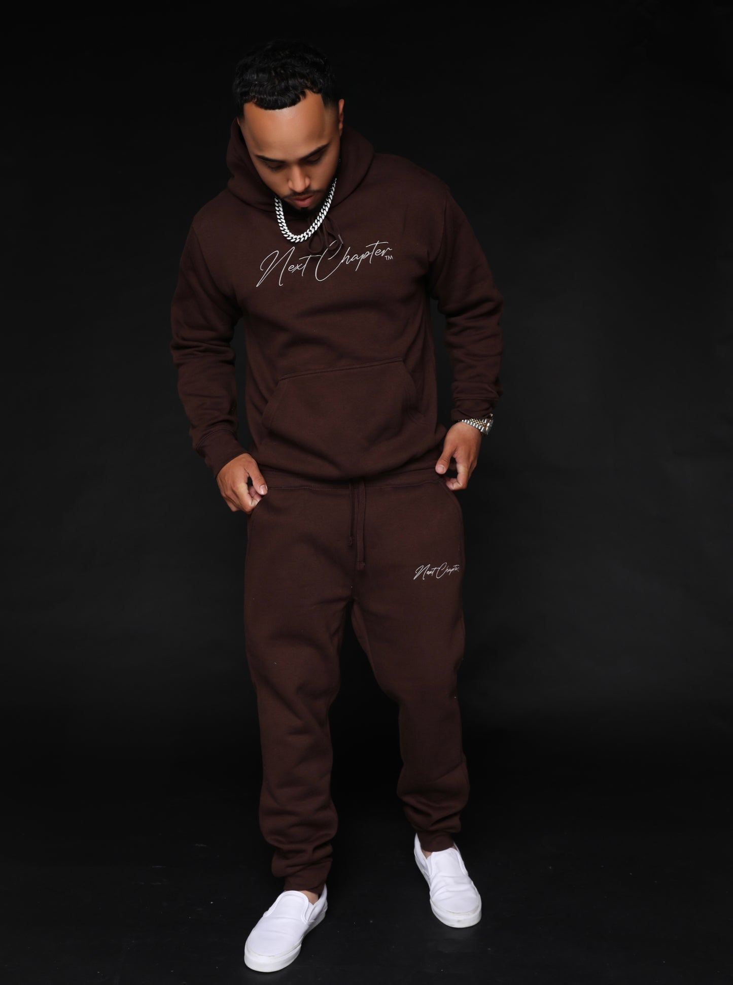 Heavy Blend Fleece Hoodie Hershey Milk Brown & Beige