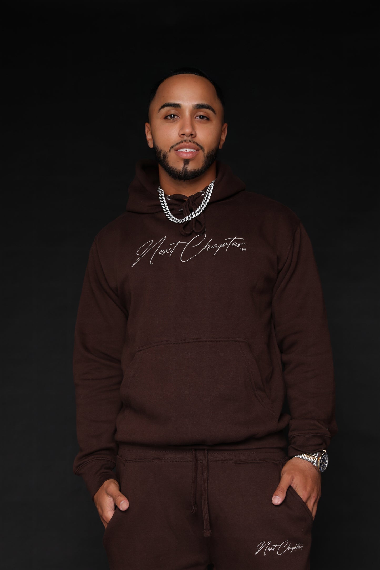 Heavy Blend Fleece Hoodie Hershey Milk Brown & Beige