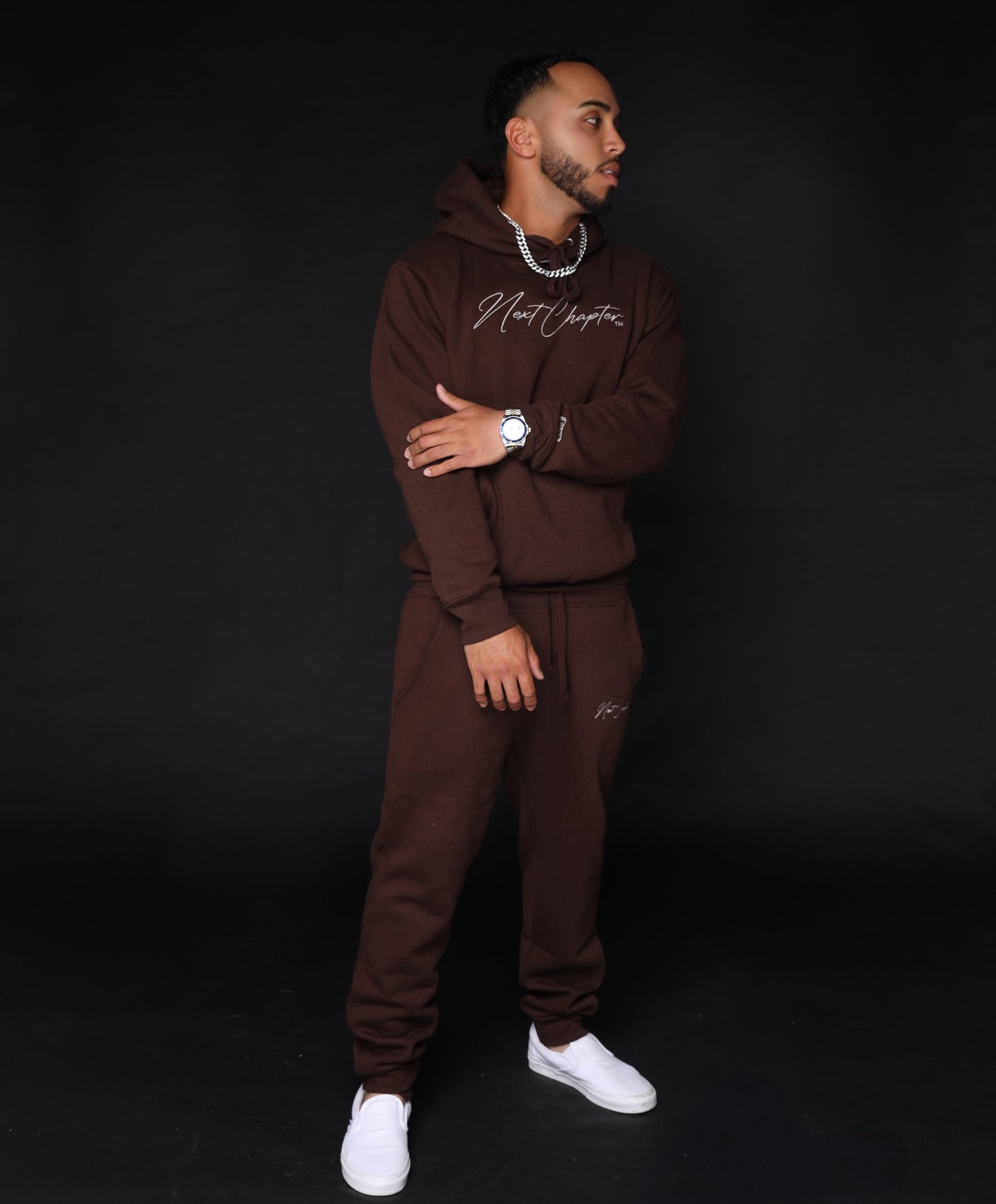 Heavy Blend Fleece Hoodie Hershey Milk Brown & Beige