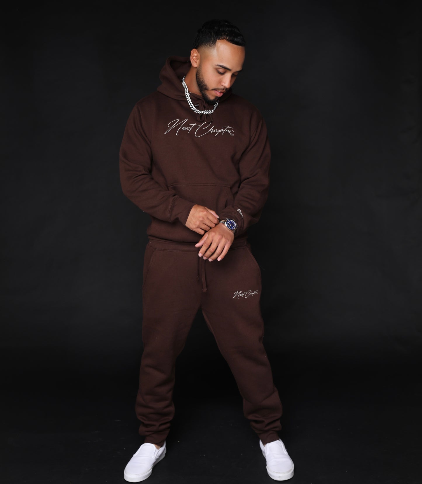 Heavy Blend Fleece Hoodie Hershey Milk Brown & Beige