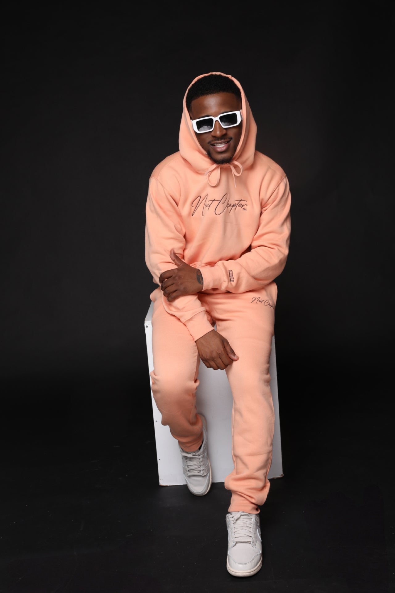 Heavy Blend Fleece Hoodie Sweatsuit Peach.