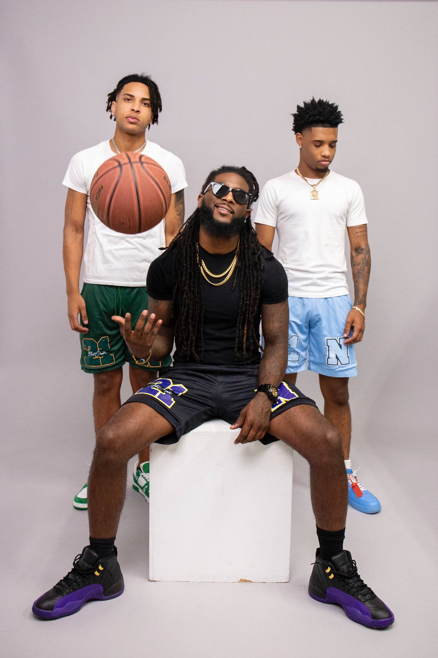 LSU & LA LAKERS Black, Purple, & Yellow Luxury Mesh Shorts.