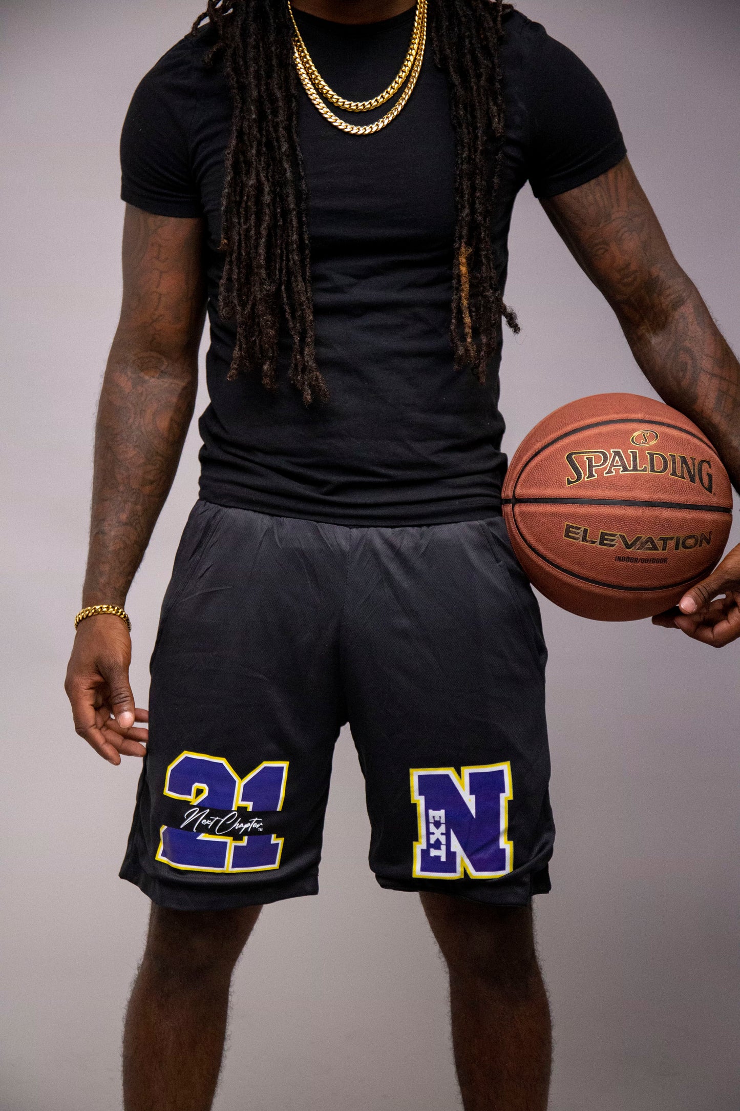 LSU & LA LAKERS Black, Purple, & Yellow Luxury Mesh Shorts.
