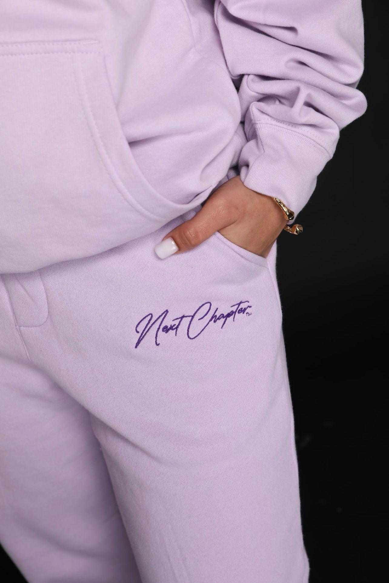 Heavy Blend Fleece Hoodie Lavender Sweatsuit.