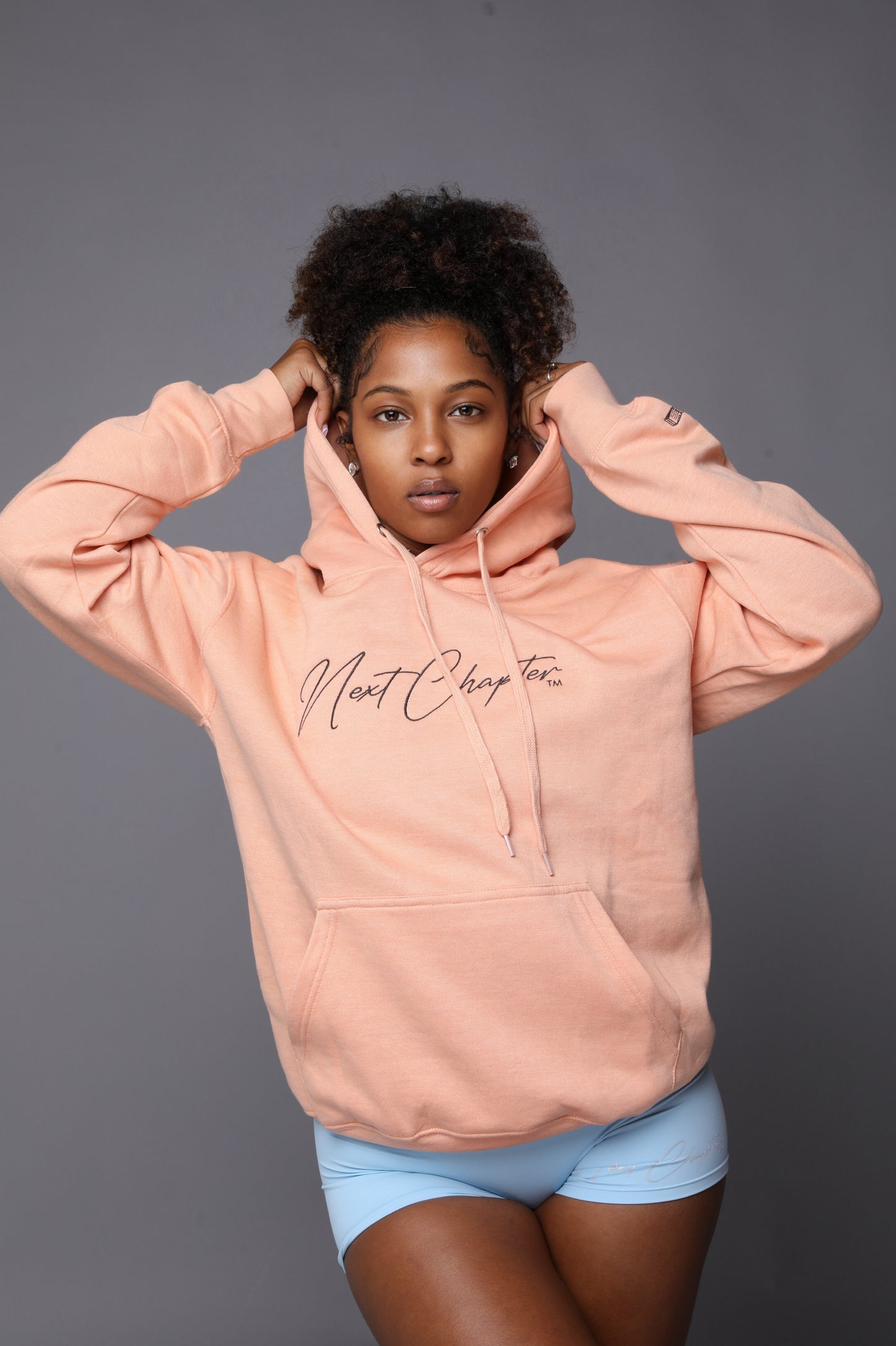 Heavy Blend Fleece Hoodie Peach.