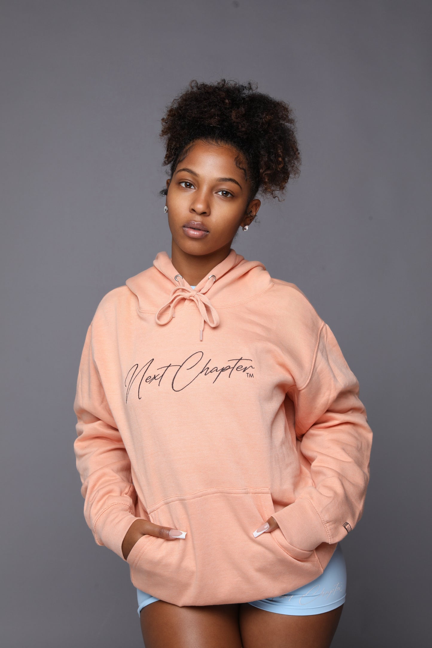 Heavy Blend Fleece Hoodie Peach.