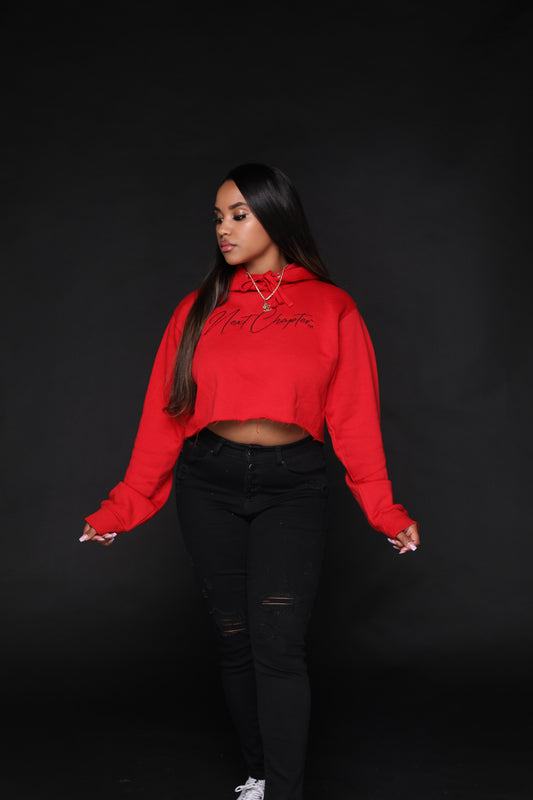 Crop Top Fleece "Cherry Red"