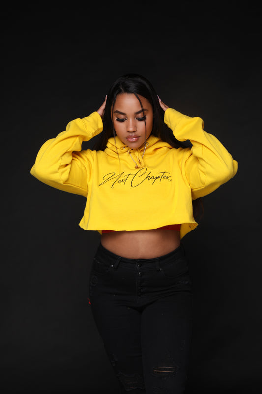 Crop Top Fleece "Yellow & Black"